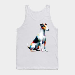 Colorful Smooth Fox Terrier in Artistic Splash Style Tank Top